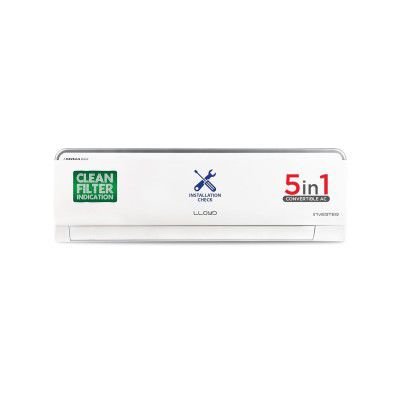 Lloyd GLS09I3FOASR 0.8 Ton 3-Star Inverter Split AC (6-in-1 Convertible, 100% Copper, Anti-Viral + PM2.5 Filter, White/Silver)