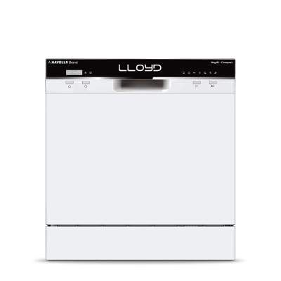 Lloyd MagiQ Compact Table Top Dishwasher (LDWC08AWD1DD), 8 Place Settings, 99% Germs Free with Intensive 70 Deg, Heavenly Silence, White)
