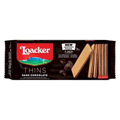 Loacker Thins Dark Chocolate Wafer Crispy 150g - Italy