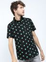 LOCO MOTIVE Men Black Slim Fit Printed Cotton Casual Shirt...