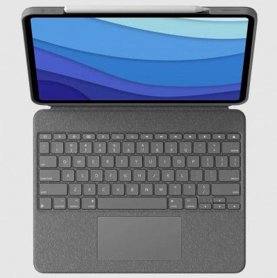 logitech Combo Touch Bluetooth Detachable Keyboard for Apple iPad Pro 12.9 Inch (5th & 6th Gen) with Touchpad (Adjustable Kickstand, Oxford Grey)