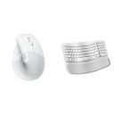 Logitech Lift Vertical Ergonomic Mouse with Wave Keys Wireless Ergonomic Keyboard...