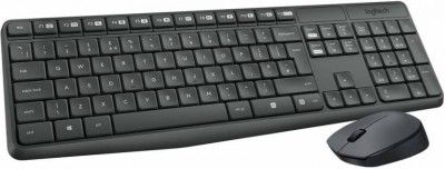 Logitech MK235 Full-Sized, 15 FN Keys, 3-Year Battery Life Combo Mouse and Wireless Laptop Keyboard (Black & Gray)