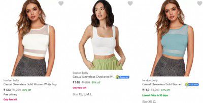 London Belly Womens Tops at ₹133