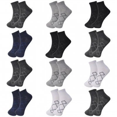 London Hills men socks ankle length (Pack of 12)