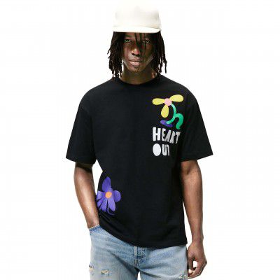 London Hills Men's Casual Printed Round Neck, Oversized Longline Drop Shoulder Boho Style T-Shirt