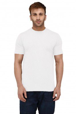 London Hills Men's Solid Round Neck Cotton Blend Half Sleeve Regular Fit T-Shirts