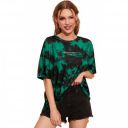 London Hills tie dye tshirt for women oversized t shirts for women drop shoulder tshirt Pure Cotton Half Sleeve T-shirt Green Black...