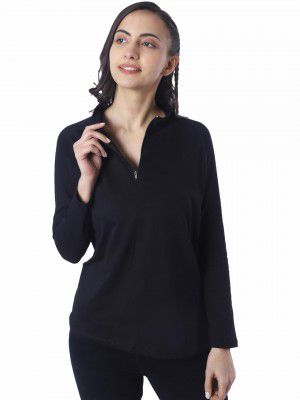 London Hills Women Tshirt Full Sleeve Zipper Tshirt for Women t-Shirt for Women Full Sleeves