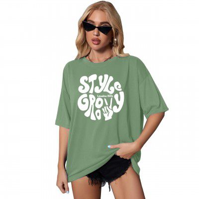 London Hills Women's Cotton Oversized Fit T-Shirt