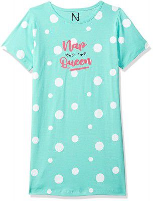 Longies Girls Knee Length Regular Night Dress