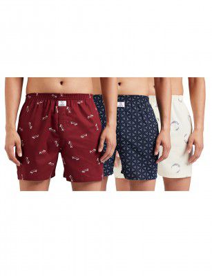 Longies Mens Cotton Printed Regular Boxer Shorts