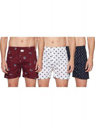 Longies Men's Cotton Printed Regular Boxer Shorts