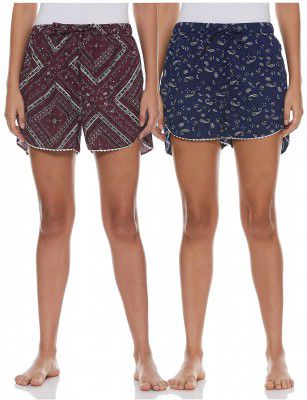 Longies Women's Cotton Blend Shorts (Pack of 2)