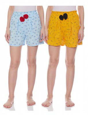 Longies Women's Cotton Boxer Regular Fit Casual Shorts