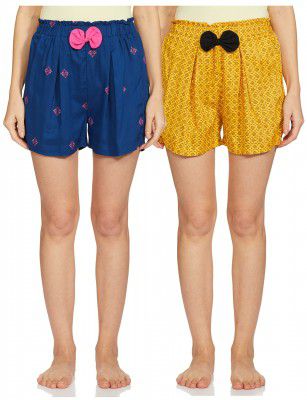 Longies Women's Cotton Boxer Regular Fit Casual Shorts