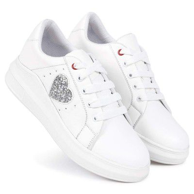 Longwalk Girls Sneakers Breathable, Walking, Running Shoes (White)