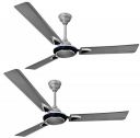 Longway Brezza 1200 mm (48") Anti-dust, 400 RPM, High Speed 3 Blade Ceiling Fan (Silver Blue,Pack of 2)...