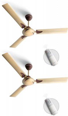 Longway Creta P2 1200 mm 3 Blade Ceiling Fan  (Ultra High Speed | Golden | Pack of 2)