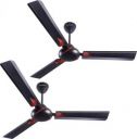 Longway Creta P2 1200 mm Ultra High Speed 3 Blade Ceiling Fan (Smoked Brown, Pack of 2)...