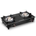 Longway Furn Glass Top, 2 Burner Manual Ignition Glass Gas Stove (Black, ISI Certified, 1 Year Warranty)...
