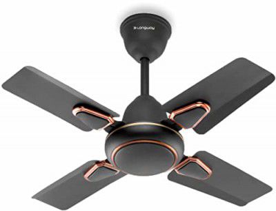 Longway Kiger P1 600 mm/24 inch Ultra High Speed 4 Blade Anti-Dust Decorative 5-Star Rated Ceiling Fan (Smoked Brown)
