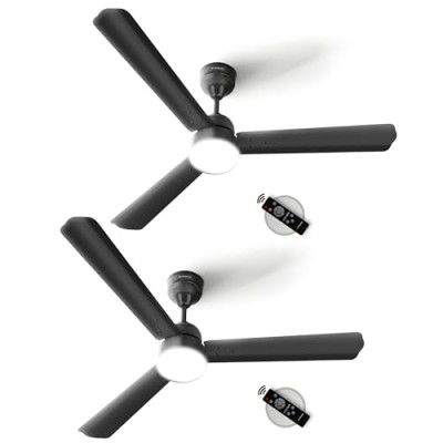 LONGWAY Luminair 1200 mm BLDC Ceiling Fan with Remote Control | BEE 5 Star Rated Energy Efficient (Smoked Brown, Pack of 2)