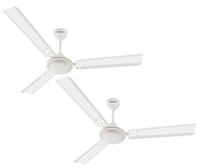 LONGWAY Nexa 1200mm/48" High Speed Anti-dust Decorative 5 Star Rated Ceiling Fan 400 RPM | Ceiling Fan with 2 Year Warranty (White, Pack of 2)