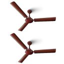 LONGWAY Nexa P2 1200 mm/48 inch Ultra High Speed 3 Blade Anti-Dust Decorative Star Rated Ceiling Fan (Brown, Pack of 2)...
