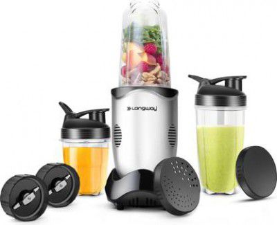 Longway Nutri 600 W Juicer Mixer Grinder (Nutri 3J | 3 Jars | Silver & Black)