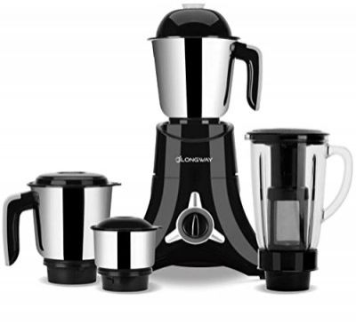 Longway Orion Mixer Grinder 900 W (4 Jars, Black) | 304 Grade Stainless Steel Blade | Noise levels 80-90 DB