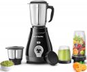 Longway Reo 550 Watt Mixer Grinder with 4 Jars for Grinding, Mixing, Blending, Juicing with Powerful Motor | 1 Year Warranty | (Black & Gray,4 Jars)...