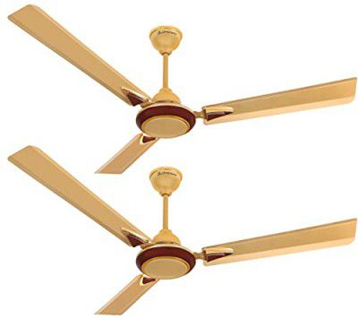 Longway Starlite-1 1200mm/48 inch High Speed Anti-dust Decorative 5 Star Rated Ceiling Fan (Golden Beige, Pack of 2)