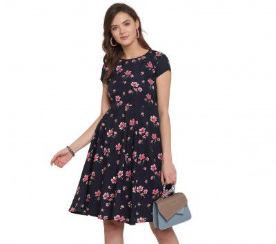 LookMark Crepe A-Line Knee-Length Womens Dress