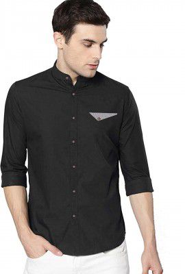 LookMark Mens Solid Regular Fit Casual Shirt