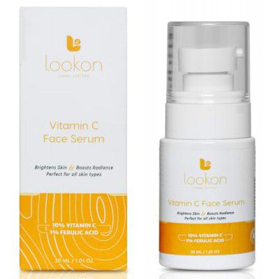 Lookon Vitamin C Serum | Brightening & Dark Spot Corrector | 10% Vitamin C + 1% Ferulic Acid | Anti-Aging & Hyperpigmentation Treatment | Lightweight, Hydrating & Daily Use | For All Skin Types | 30ml