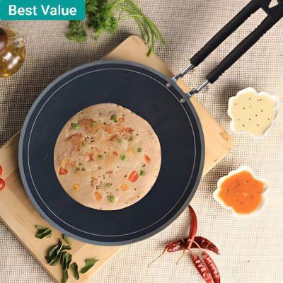 LooksGood 3 mm Thick heavy quality Indian iron Tawas for roti/chapati/paratha etc.(25 cm dia) Tawa 25 cm diameter (Iron)