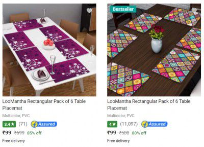 Loomantha Table Placemats starting at ₹99