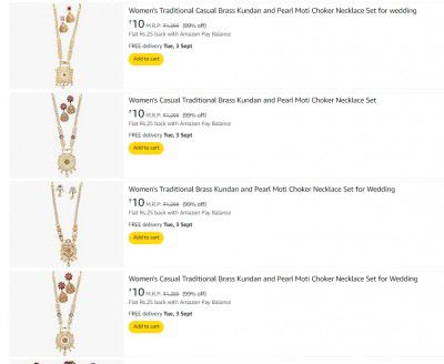 Loot @ ₹10 | Women's Traditional Jewellery Set