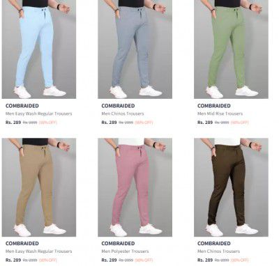 Myntra: Loot 90% Off combraided Men’s Trousers | From ₹289