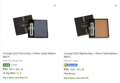 Loot @ ₹99 | Concept Frisco Diary + Pierre Cardin Belami Ball Pen Gift Set