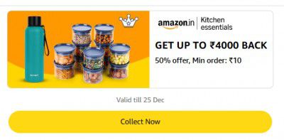 Loot | FLAT 50% Cashback up to ₹4000 on Kitchen Essentials