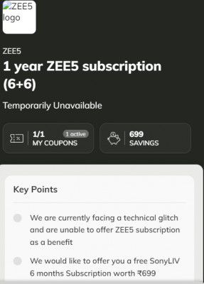Loot | Free 6 months Sony Liv Subscription - only for existing Times Prime Members