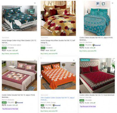 Flipkart : Jaipuri Cotton Bedsheet Starts From @275