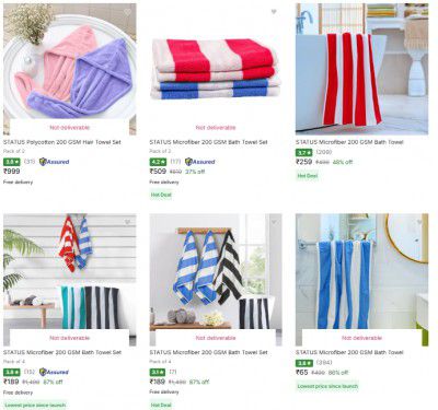Loot | Status Bath Towels at ₹99