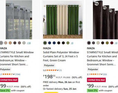 LOOT | UP TO 90% OFF ON IVAZA Curtain 