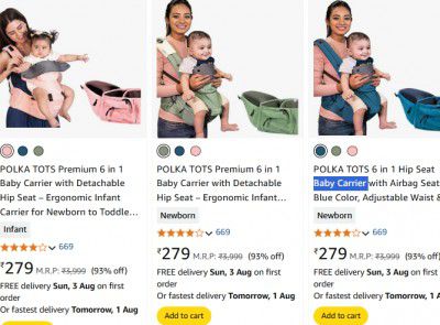 Loot | Up to 93% OFF -  Polka Tots Baby Carrier