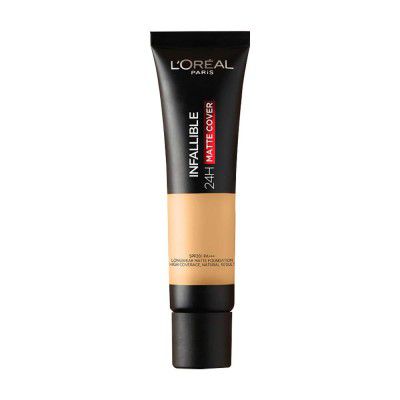 L'Oréal Paris Liquid Foundation, Waterproof, Sweatproof and Heatproof, Infallible 24H Matte Cover, 105 Fair Linen, 35 ml