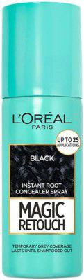 L'Oreal Paris Magic Retouch Instant Root Concealer Spray - Black, Volume-75 ml, For All Hair Types