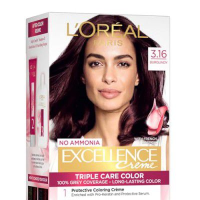 L'Oréal Paris Permanent Hair Colour, Radiant At-Home Hair Colour, 3.16 Burgundy, 72ml+100g